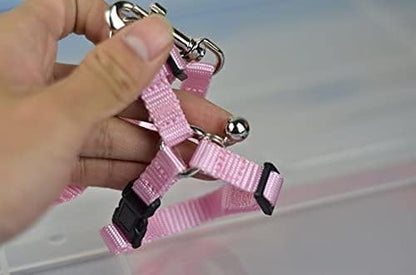 Adjustable Small Pet Hedgehog Harness for Training Playing Traction Rope (Pink)