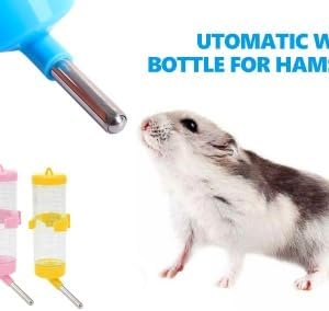 Hamsters Water Bottle, Automatic No Drip Hanging Water Feeder Dispenser for Small Animals Guinea Pig Rat Rabbit Dwarf Gerbil Chinchilla(125ML)