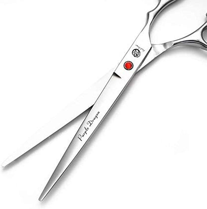 Purple Dragon 5"/5.5"/6"/6.5"/7"/7.5"/8"/9"/10" Sharp Edge Hair Cutting Shears Pet/Puppy/Cat Grooming Scissors with Bag - Perfect for Barber or Dog Groomer