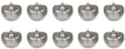 10PCS Stainless Steel Rabbit Water dispenser Rabbit Water Feeder with Bowl Automatic Rabbit Drinker Removable Hanging Pet Cage Water Bowls Rabbit Drinking Equipment