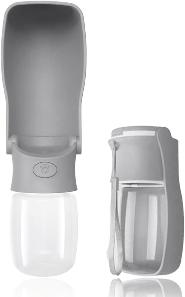 Portable Dog Water Bottle for Walking 19 OZ or 12 OZ Portable Pet Water Bottles for Puppy Small Medium Large Dogs Water Dispenser Pet Water Bowl Dog Accessories (19OZ Blue) (12OZ Grey)