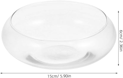 POPETPOP Small Fish Bowl, Transparent Glass Hydroponic Vase for Home Decor, Round Shallow Planter for Daffodils Succulents and Aquatic Plants - 5.9 Inch