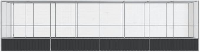 Galvanized Steel Large Flight King Bird Cage with Extension, Steel Outdoor Aviary, Outdoor Indoor Large Bird Cage Aviary Pet House for Cockatiels African Parakeets, 327.6"x81.5"x83.5",-312