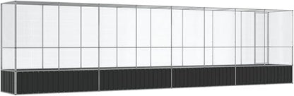 Galvanized Steel Large Flight King Bird Cage with Extension, Steel Outdoor Aviary, Outdoor Indoor Large Bird Cage Aviary Pet House for Cockatiels African Parakeets, 328.5"x42.1"x83.5",-307