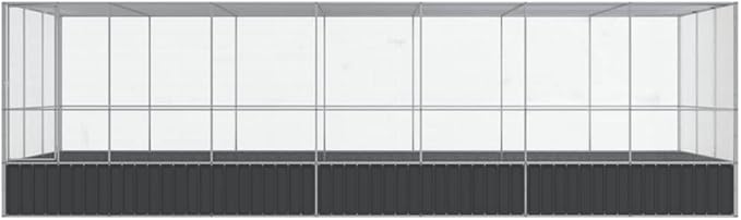 Galvanized Steel Large Flight King Bird Cage with Extension, Steel Outdoor Aviary, Outdoor Indoor Large Bird Cage Aviary Pet House for Cockatiels African Parakeets, 285.4"x120.9"x83.5",-316