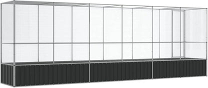 Galvanized Steel Large Flight King Bird Cage with Extension, Steel Outdoor Aviary, Outdoor Indoor Large Bird Cage Aviary Pet House for Cockatiels African Parakeets, 246.7"x42.1"x83.5",-306