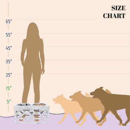 AVERYDAY Small Dog Bowls Elevated, 4 Height Adjustable Raised Dog Bowl Stand with 2 Stainless Steel Food and Water Bowls Set, Tall Dogs Feeding Station with Anti-Slip Base for Small Medium Breeds Dogs