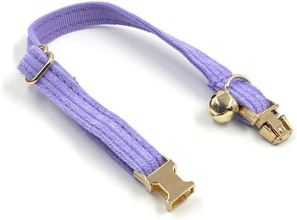 Personalized Cat Collar with Bells,Velvet Customized Small Cat Collar with Name Tag,Pet Collar with Name Phone Number Engraved ID Tags for Boy and Girl Kitten Cats (Taro Purple)