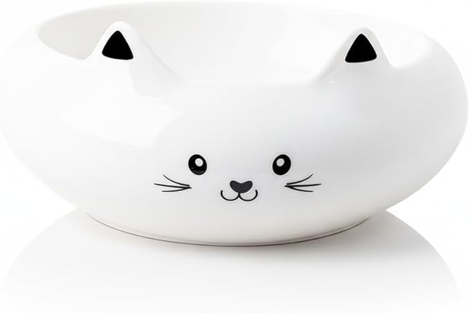 Stocking Stuffers for Teen Girls, Cute Room Decor, Key Holder, Desk Décor, Ceramic Clip Holder, Trinket Dish, Cat Food Bowl, Kitten Water Bowls with 7.1oz Capacity, Multi-Use & Gifts for Girl