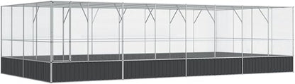 Galvanized Steel Large Flight King Bird Cage with Extension, Steel Outdoor Aviary, Outdoor Indoor Large Bird Cage Aviary Pet House for Cockatiels African Parakeets, 327.6"x163"x83.5",-319