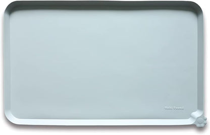 Hoki Found L Silicone Pet Feeding Mats with Higher Lips - Non Slip Pet Dog Cat Bowl Mats - Waterproof - Suitable for Carpet - Battleship