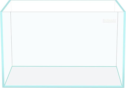 LYPHARD AQUARIUMS 15 Gallon Rimless Aquarium, Ultra Clear Glass Low Iron Rectangular Fish Tank L19.6×W13×H13.8 Inches Thickness 6mm with EVA Foam Mat Included