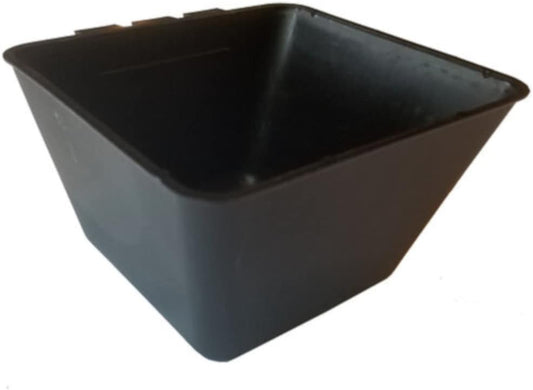 Cage Cups Square 1.2 Quart / 38 fl oz Water Dish for Poultry, Dogs, Cats, Hanging Feed & Water Cage Cups (1, Black)