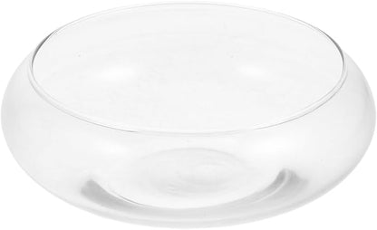 POPETPOP Small Fish Bowl, Transparent Glass Hydroponic Vase for Home Decor, Round Shallow Planter for Daffodils Succulents and Aquatic Plants - 5.9 Inch