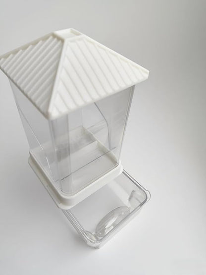 Automatic Bird Feeder for Cage(3ps) No Mess Bird Water Dispenser Clear No Spill Budgie Feeder Cage Accessories for Small Parrots, Cockatiels, Finches, Lovebirds (White Pointed tip 002)