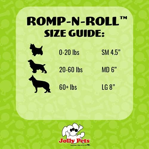 Jolly Pets Romp-n-Roll Rope and Ball Dog Toy, 8 Inches/Large, Blueberry, All Breed Sizes