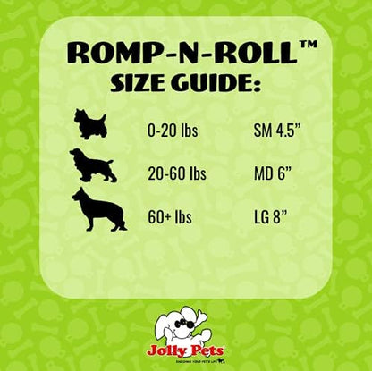 Jolly Pets Romp-n-Roll Rope and Ball Dog Toy, 4.5 Inches/Small, Red