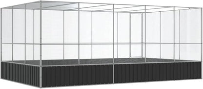 Steel Aviary with Extension, Large Flight King Bird Cage for Cockatiels African Grey Quaker Amazon Sun Parakeets Green Cheek Conures Pigeons Parrot Bird Cage, 203.9"x120.9"x83.5",-115