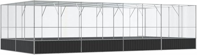 Galvanized Steel Large Flight King Bird Cage with Extension, Steel Outdoor Aviary, Outdoor Indoor Large Bird Cage Aviary Pet House for Cockatiels African Parakeets, 327.6"x163"x83.5",-319