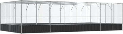 Galvanized Steel Large Flight King Bird Cage with Extension, Steel Outdoor Aviary, Outdoor Indoor Large Bird Cage Aviary Pet House for Cockatiels African Parakeets, 327.6"x163"x83.5",-319
