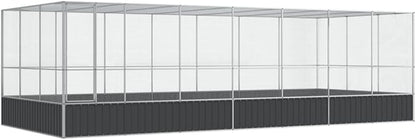 Steel Aviary with Extension, Large Flight King Bird Cage for Cockatiels African Grey Quaker Amazon Sun Parakeets Green Cheek Conures Pigeons Parrot Bird Cage, 285.4"x120.9"x83.5",-116