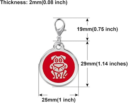 Personalized Funky Dog Design Pet ID Tags with Quick Tag Clip - Puppy Name tag, Happy Dogs ID tag, Laser Engraved pet Tags, Custom pet Name tag (Dog-Round-Small: Pink)