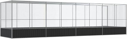 Galvanized Steel Large Flight King Bird Cage with Extension, Steel Outdoor Aviary, Outdoor Indoor Large Bird Cage Aviary Pet House for Cockatiels African Parakeets, 327.6"x81.5"x83.5",-312