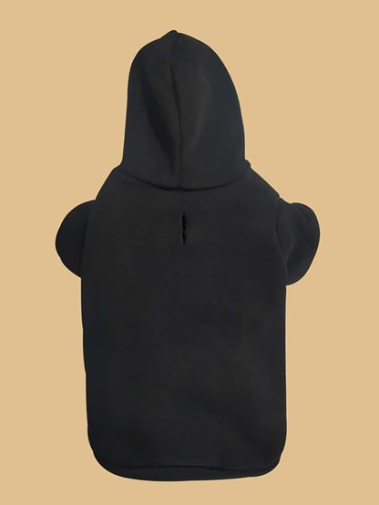 QWINEE Basic Dog Hoodie Sweatshirt Puppy Sweater Warm Cat Costumes Pet Clothes for Chihuahua Puppy Kitten Small Medium Dogs Black X-Large