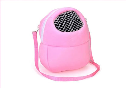 Pet Carrier Backpack for Small Animals, Travel Handbag for Cat, Puppy, Guinea Pig, Hedgehog, Hamster (Pink, M)