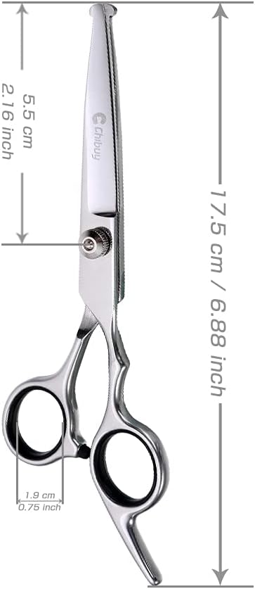 Chibuy Professional Dog Grooming Scissors Straight Cut with Safety Round Tips, 4CR Stainless Steel & Titanium Coated for Precise Cutting, for Professional Groomers & Home Use, for Dogs & Cats