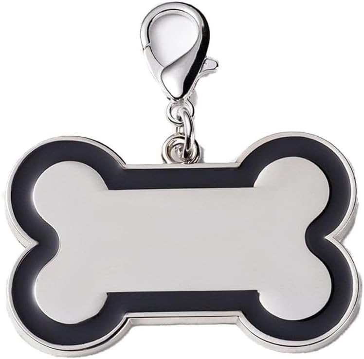 Personalized Dog ID Tags - tag for Dog Collar, pet ID tag, Dogs Tags for Pets, Laser Engraved Dog tag, Name Tags for Dogs, Dog Tags for Large Dogs (Bone-Shaped-Large: Black)