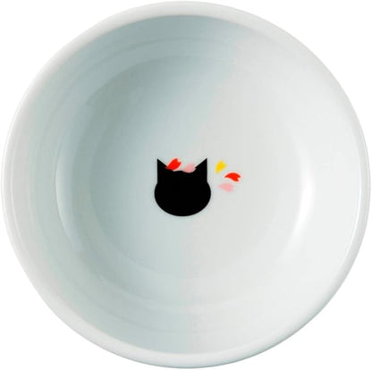 Necoichi Raised Cat Food Bowl – Ceramic Elevated Cat Bowl for Whisker & Neck Fatigue, Dishwasher Microwave Safe – Non-Slip & Anti Vomiting Ergonomic Design (Sakura Floral, Large)