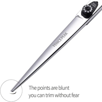 Fenice Peak 8.0'' Dog Straight Scissors For Grooming Pet Hair Cutting Shears 440C Stainless Steel Black Non-Slip Handle Sharp Blades Professional Pet Trimming Scissors for Cats