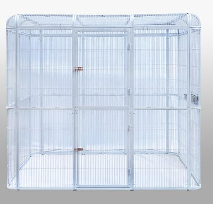 SENY Heavy Duty Large Walk-in Bird Aviary Cage, 79H x 86W x 62D inches, for Parrots, Macaws, Cockatoos, Reptiles, Dogs, Birds Flight Cage. (Silver White, Wire Size: 0.14")