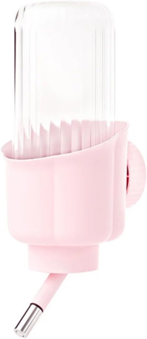 Pet Water Bottle for Cage Crate - 17oz No Drip BPA Free Water Dispenser for Small Animal Rabbit Guinea Pig Chinchilla Ferret Squirrel Hedgehog - Pink
