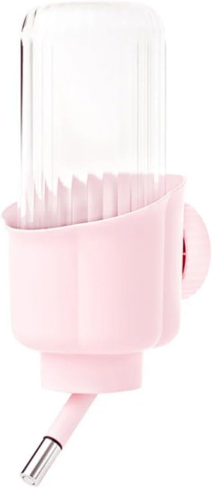 Pet Water Bottle for Cage Crate - 17oz No Drip BPA Free Water Dispenser for Small Animal Rabbit Guinea Pig Chinchilla Ferret Squirrel Hedgehog - Pink