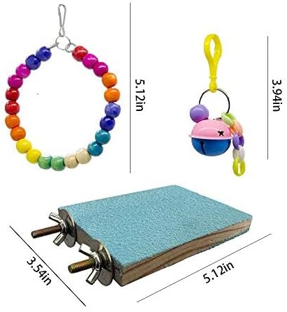 Deloky 8 Packs Bird Swing Chewing Toys- Parrot Hammock Bell Toys Suitable for Small Parakeets, Cockatiels, Conures, Finches,Budgie,Macaws, Parrots, Love Birds