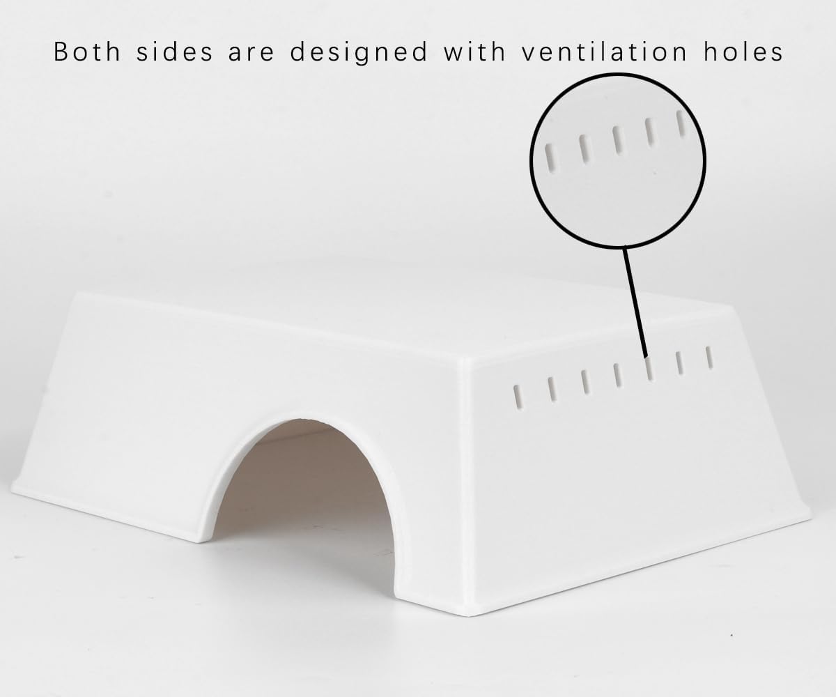 Snake Hide, Leopard Gecko Tank Accessories for Reptile Ball Python Crested Gecko Lizard Bearded Dragon - WhiteHideL