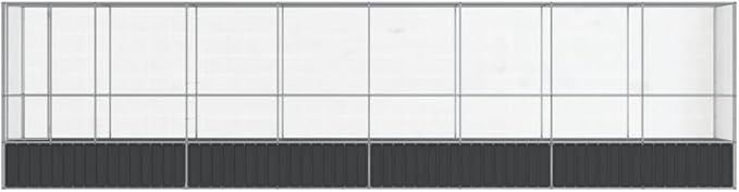 Galvanized Steel Large Flight King Bird Cage with Extension, Steel Outdoor Aviary, Outdoor Indoor Large Bird Cage Aviary Pet House for Cockatiels African Parakeets, 328.5"x42.1"x83.5",-307