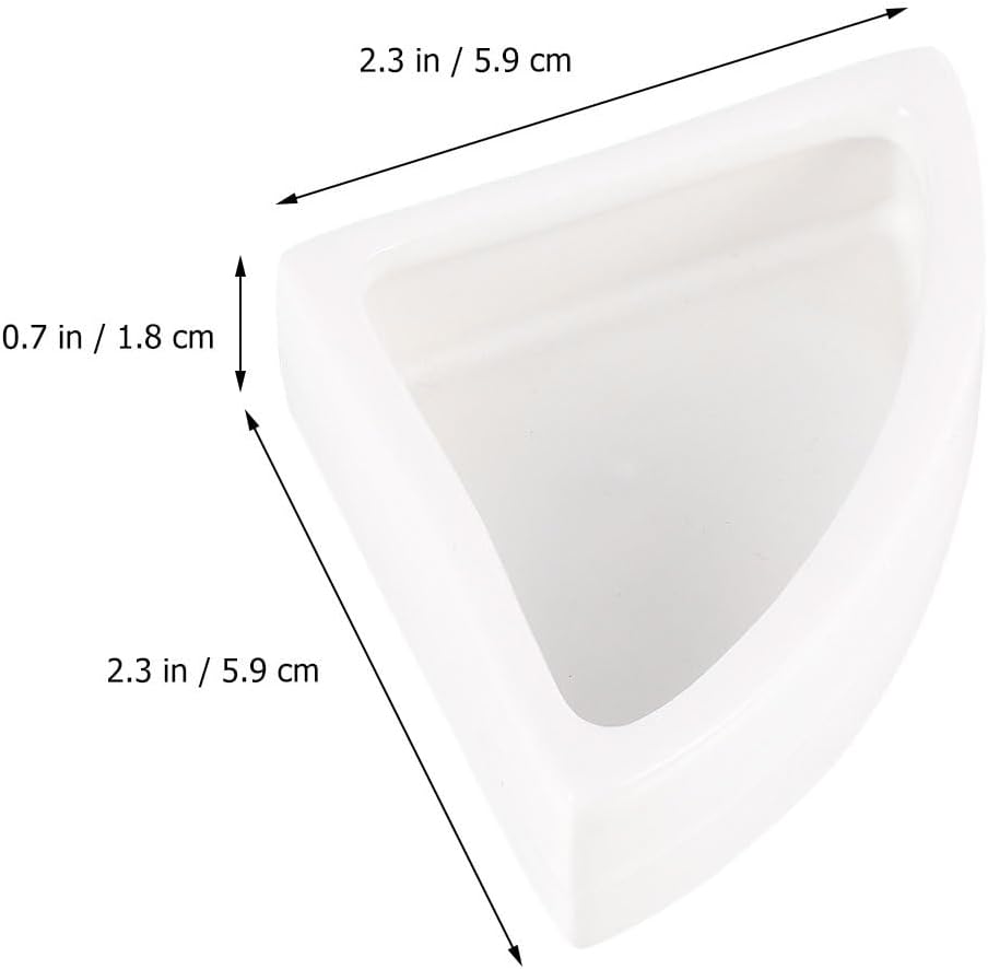 ibasenice Anti-Escape Food Pot Set Ceramic Bowls for Small Animals Hamster Reptile Feeding Watering Supplies 2Pcs Medium Triangle Dish