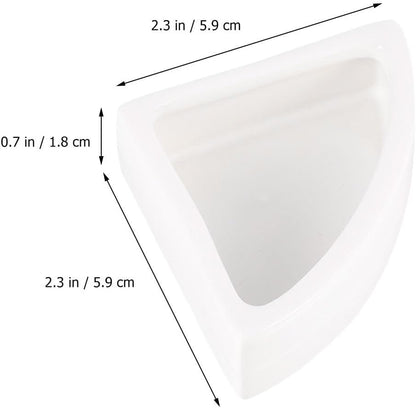 ibasenice Anti-Escape Food Pot Set Ceramic Bowls for Small Animals Hamster Reptile Feeding Watering Supplies 2Pcs Medium Triangle Dish