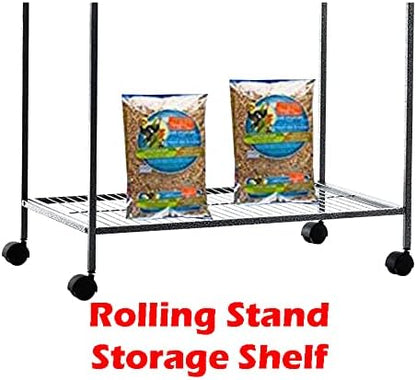 64" Extra Large Wrought Iron Side Nesting Box Doors Flight Breeding Canary Parakeet Cockatiel Lovebird Finch Bird Cage Easy Clean Pull Out Tray with Removable Rolling Stand