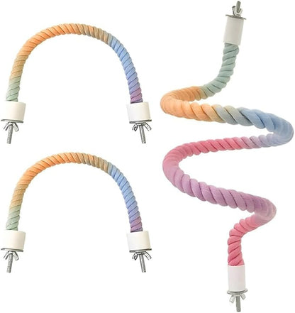 3Pcs Rope Perches for Bird Cages, Rope Perch for Parrots, Cockatiels & Parakeets, Bird Cage Accessories