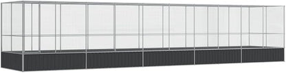 Galvanized Steel Large Flight King Bird Cage with Extension, Steel Outdoor Aviary, Outdoor Indoor Large Bird Cage Aviary Pet House for Cockatiels African Parakeets, 409.1"x81.5"x83.5",-313