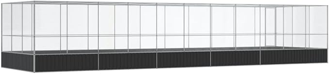 Galvanized Steel Large Flight King Bird Cage with Extension, Steel Outdoor Aviary, Outdoor Indoor Large Bird Cage Aviary Pet House for Cockatiels African Parakeets, 448.4"x120.9"x83.5",-318