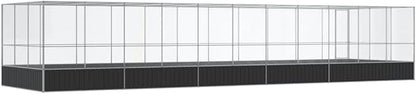 Galvanized Steel Large Flight King Bird Cage with Extension, Steel Outdoor Aviary, Outdoor Indoor Large Bird Cage Aviary Pet House for Cockatiels African Parakeets, 448.4"x120.9"x83.5",-318