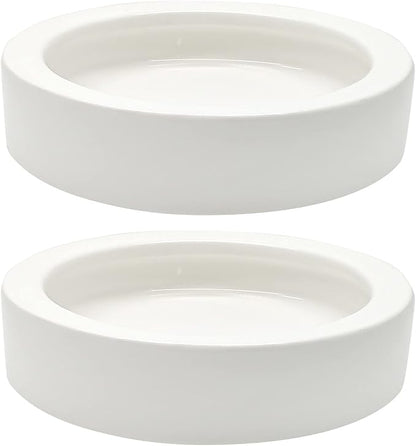 2 Pcs Reptile Food Bowl Ceramic Water Feeder Bowls Anti- Escape Mini Reptile Feeder for Lizard, Gecko etc, Round