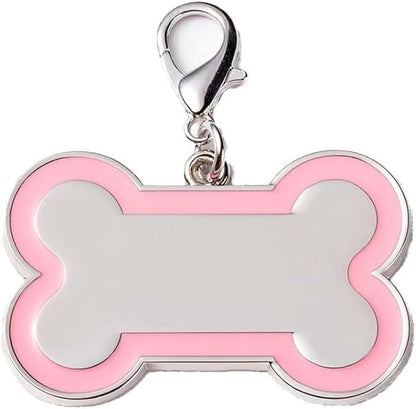 Personalized Dog ID Tags - tag for Dog Collar, pet ID tag, Dogs Tags for Pets, Laser Engraved, Name Tags for Dogs, Dog Tags for Large Dogs, Blank Dog Tags (Bone-Shaped-Large: Pink)