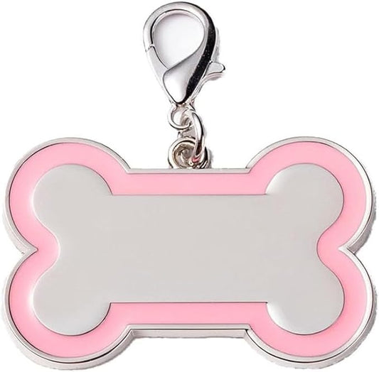 Personalized Dog ID Tags - tag for Dog Collar, pet ID tag, Dogs Tags for Pets, Laser Engraved, Name Tags for Dogs, Dog Tags for Large Dogs, Blank Dog Tags (Bone-Shaped-Large: Pink)