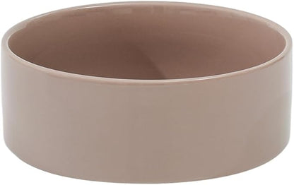 Ceramic 7.3inch Dog Bowl, Food and Water Bowl for Medium Breed Dog, Pet Feeder for Replacement (Single Bowl, Brown Coffee)